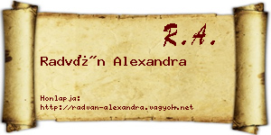 Radván Alexandra névjegykártya