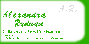 alexandra radvan business card